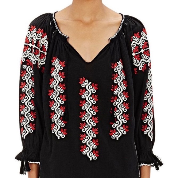 ULLA JOHNSON Ophelia Embroidered Peasant Blouse - Size 2, NWT - Picture 1 of 10